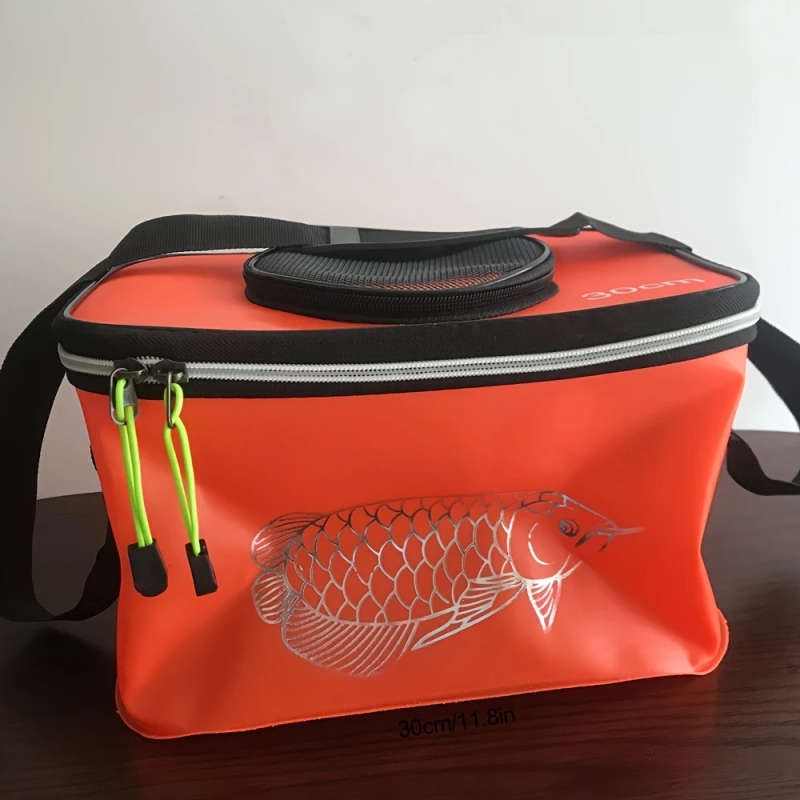 1pc Waterproof EVA Fishing Tackle Storage Bag Durable PVC Material Leakproof Fish Cooler Bag with Sh