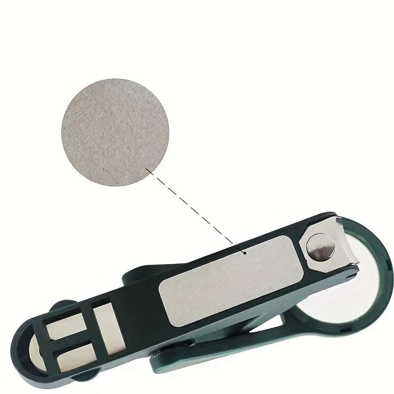 1pc Stainless Steel Nail Clippers with Magnifying Glass Ergonomic Precision Angled Edge Splas
