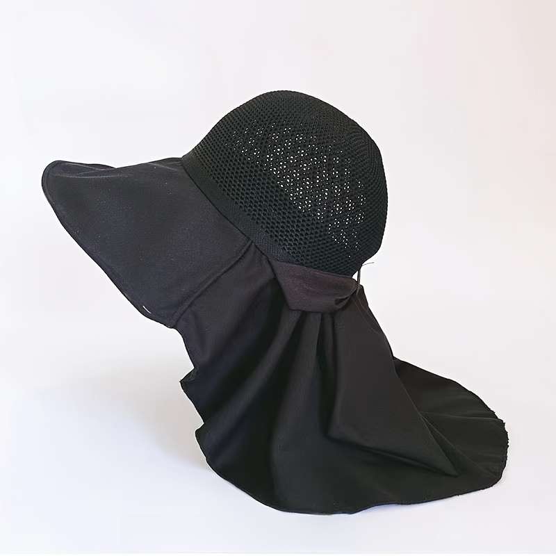 1pc Women's Breathable Polyester Sun Hat with Drawstring 100% Woven Bucket Hat with Detachable Pro