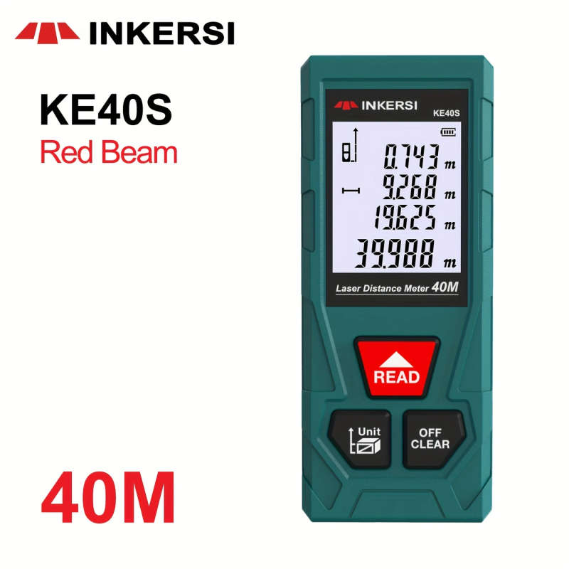 1pc Digital Laser Distance Meter 40M Range Finder with HD Backlit Display Battery Powered 0.4 Mw La