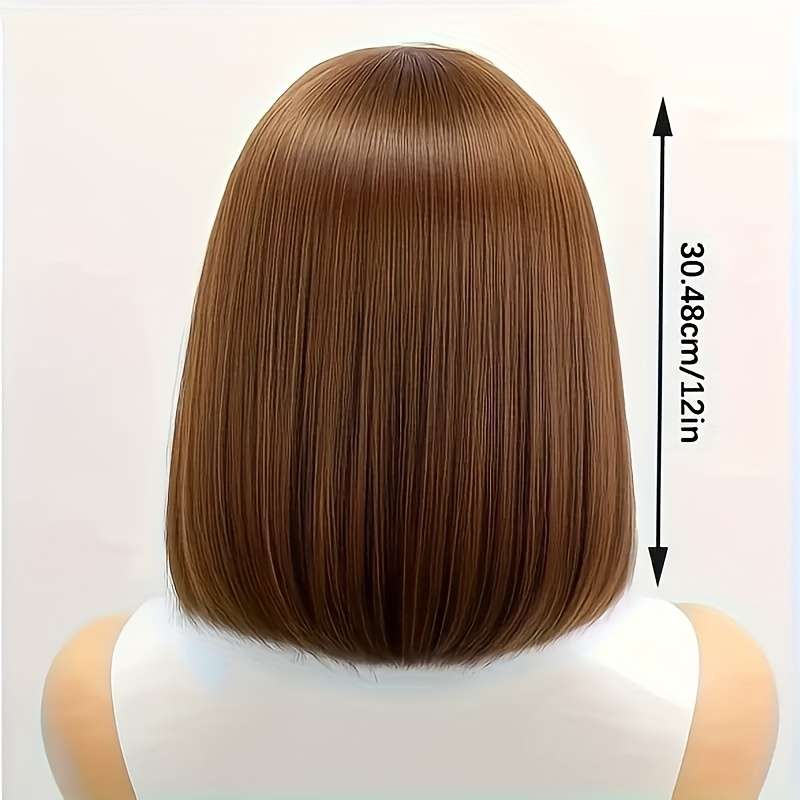 1Pc Dark Brown 30.48cm Fashion Design Wig