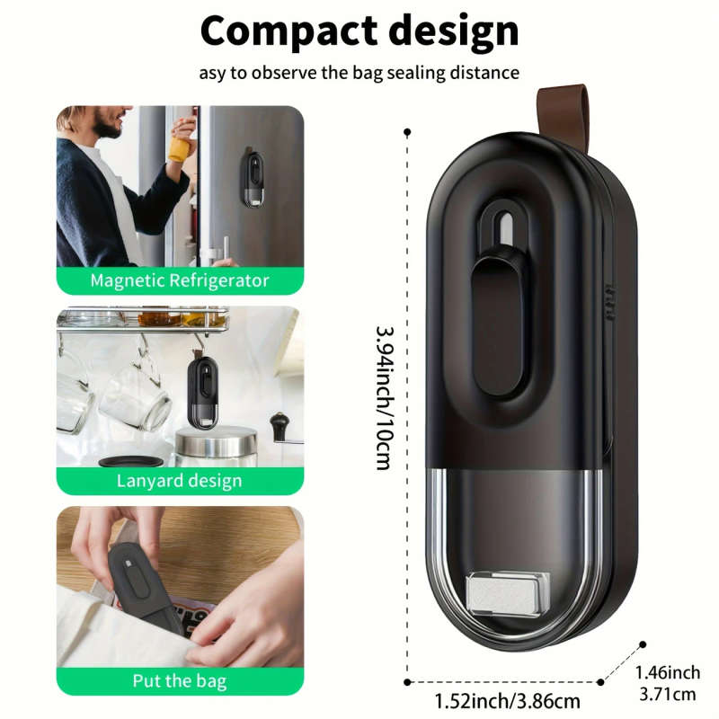 1pc 2in1 Mini Bag Sealer Cutter Portable Heat Vacuum Sealing Machine for Fresh Snacks Cookies Food S