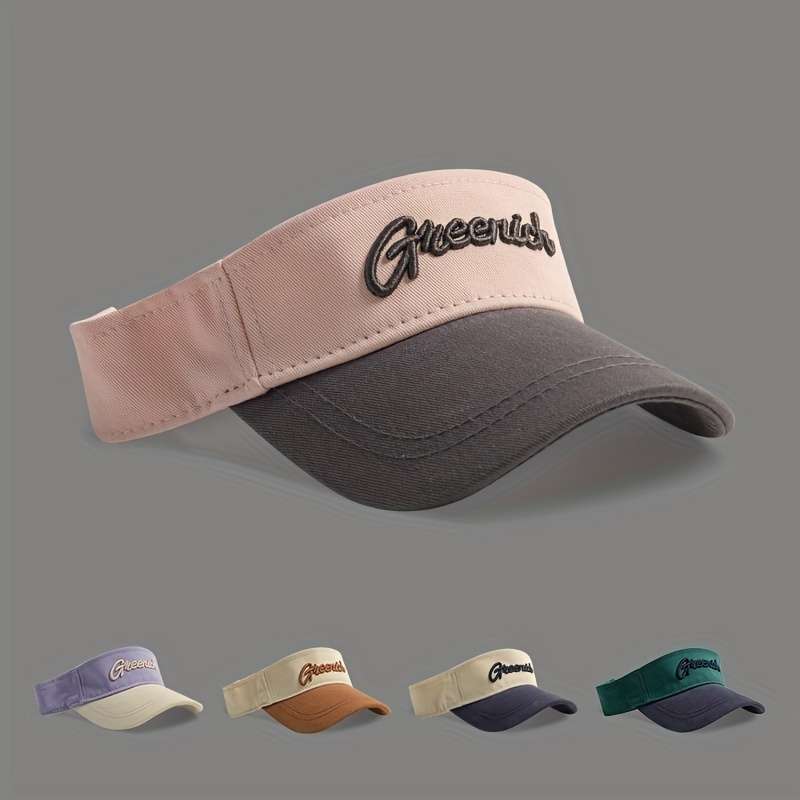 1pc Women's Embroidered Sun Visor Hat Polyester Fantasy Themed Non-Stretch Stripe Craftsmanship