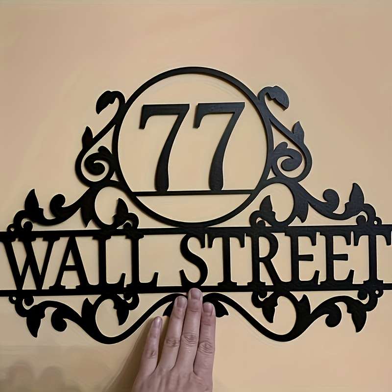 [Wallmounted Sign] Custom Metal Door Sign with Elegant ScrollworkPersonalized Wall-Mounted Addres