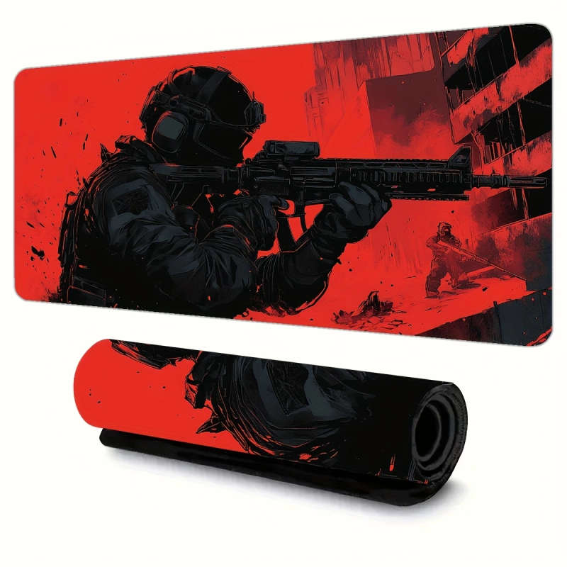 1pc 30x80cm Military-Themed Gaming Desk Mat Durable Non-Slip Washable Surface