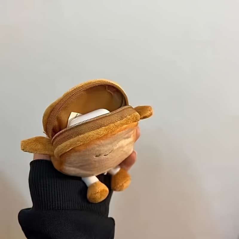1pc Toast Coin Bag Cartoon Cute Portable Headphone Bag Creative Small Storage Bag Best Gift