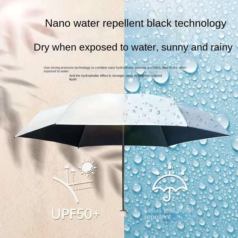 gradient color folding umbrella with uv protection 6 ribs casual durable lightweight umbrella for men women details 0