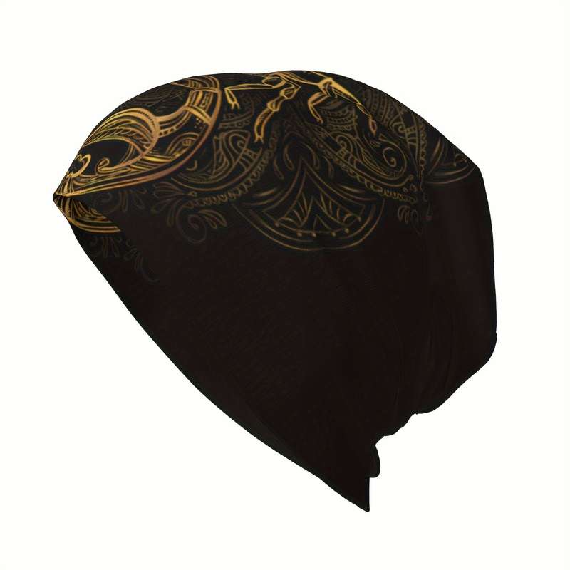 1pc Vintage Scorpion Skull Beanie Lightweight Polyester Spandex Blend Perfect for Outdoor Acti