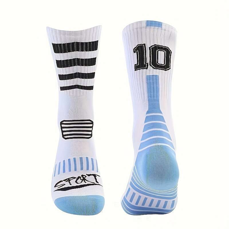 1 Pair White Luokou Blue Sock Bottom One Size Socks