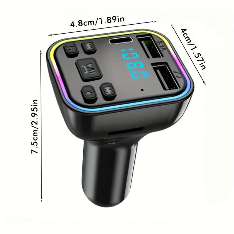 1pc Fast Charging Car Charger USB Type-A Connector 6V Operating Voltage Female to Male Polarity Ca