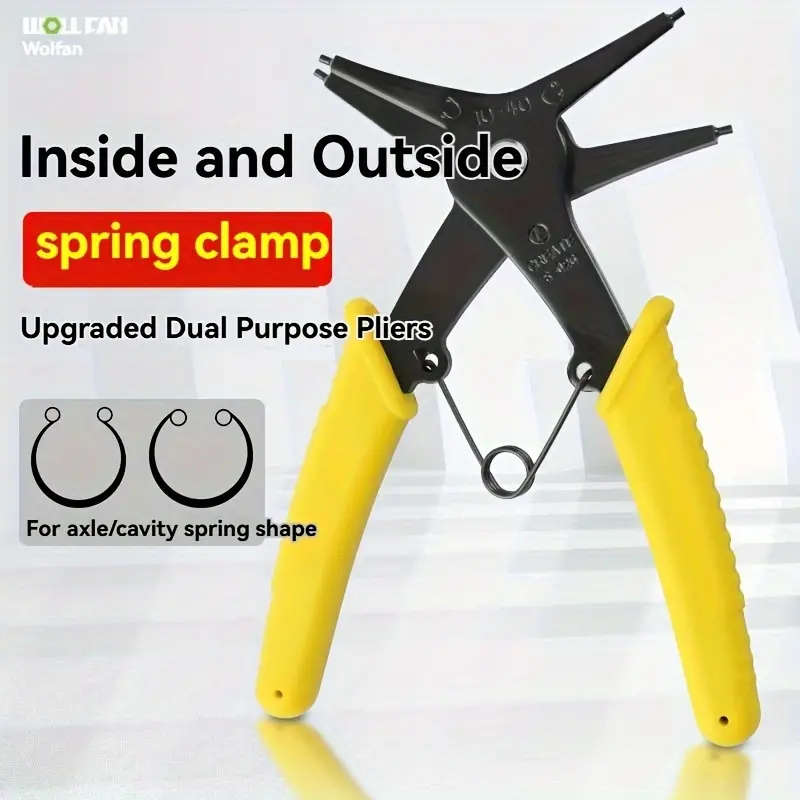 1pc 2in1 Snap Ring Pliers Dual-Purpose Multi-Functional Metal Tool for Indoor Outdoor Use