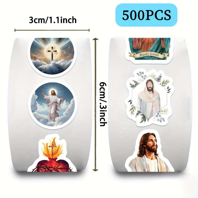 500pcs Jesus Christian Themed Stickers