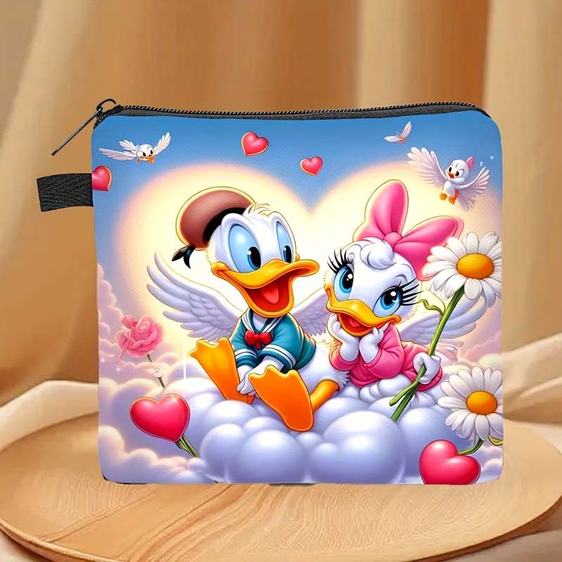 1pc Disney Mickey Minnie Mouse Coin Purse Festive Fall-Themed Design with Pumpkins Apples Au