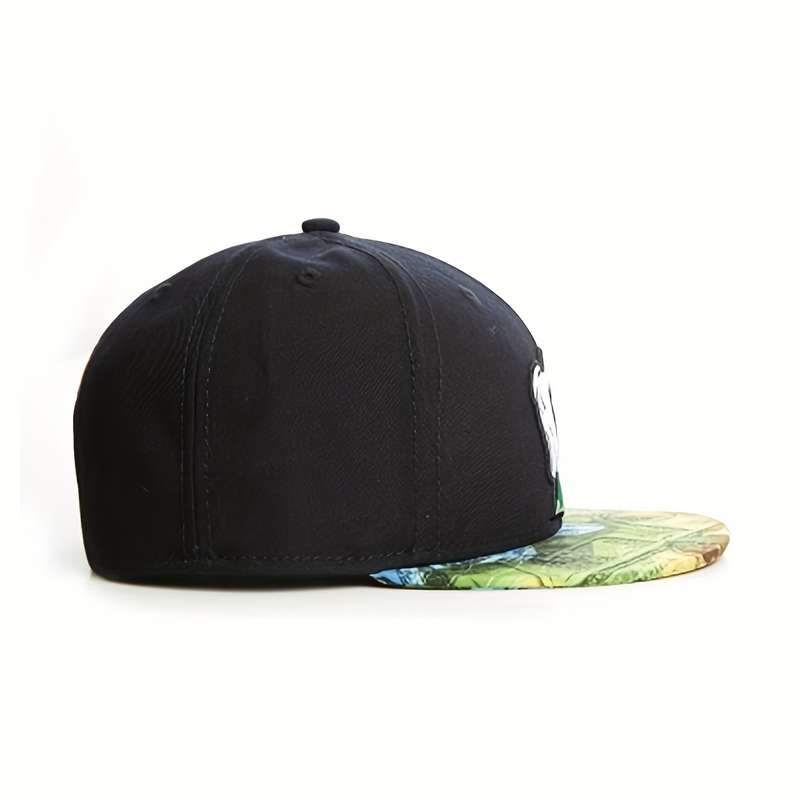 1pc Lightweight Stretch Fit Flat Brim Baseball Cap 100% Polyester Adjustable Snapback Closure B