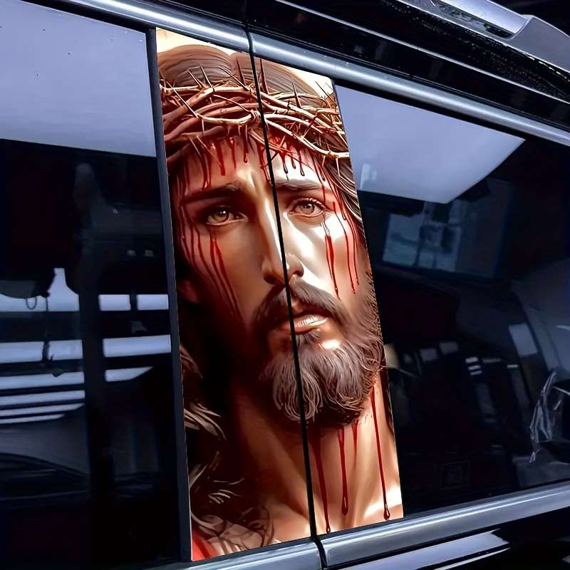 2pcs   Style2 Jesus Christian Themed Stickers