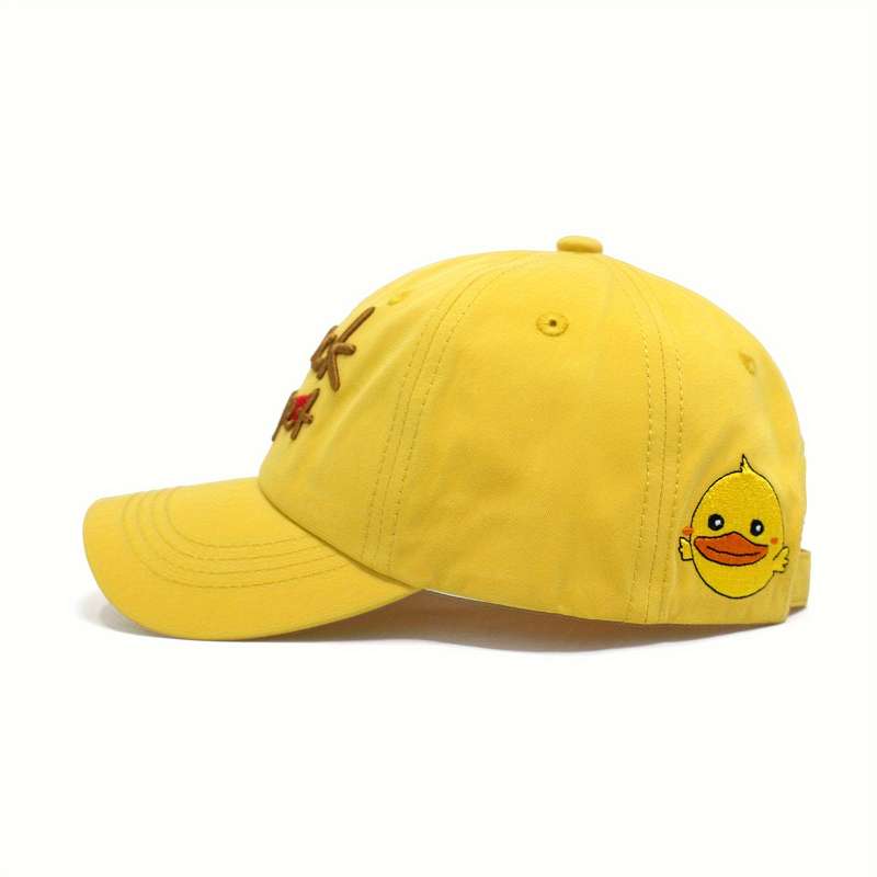 1pc Youngsters' Breathable Cotton Baseball Cap with Cartoon Embroidery Perfect for Outdoor Activit