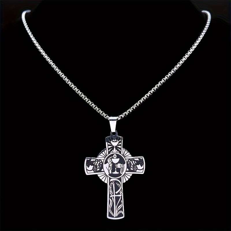 1 Piece Steel Color Jesus Theme Pendant