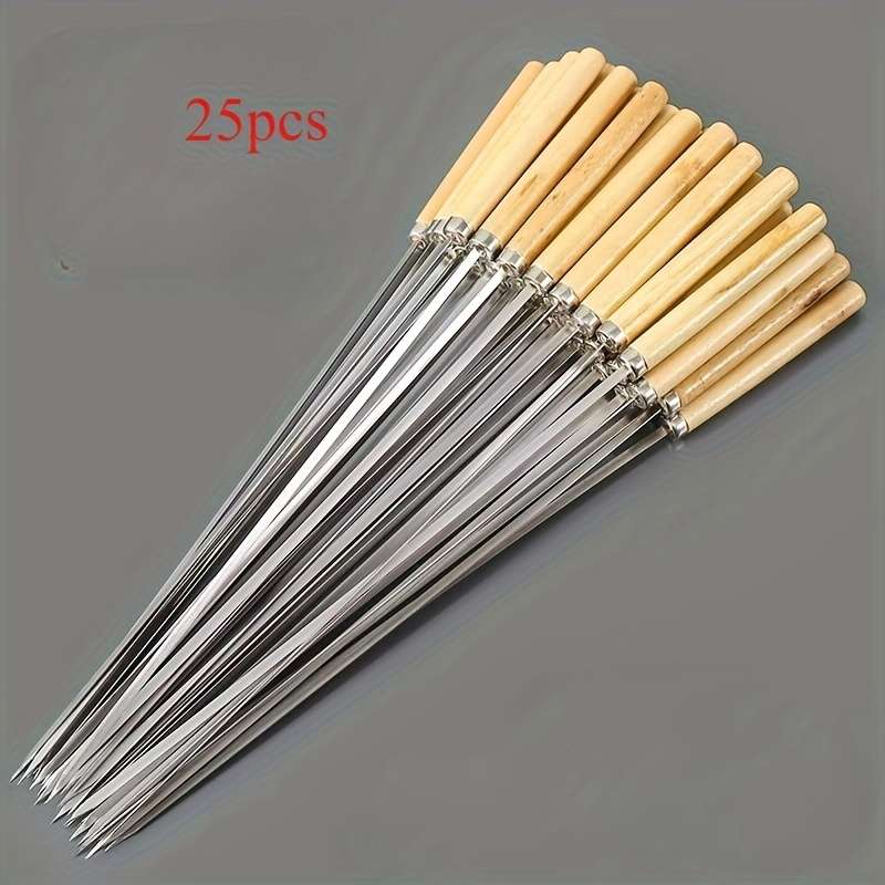 25pcs of stainless steel wood handle barbecue sticks 3.96 meter is very suitable