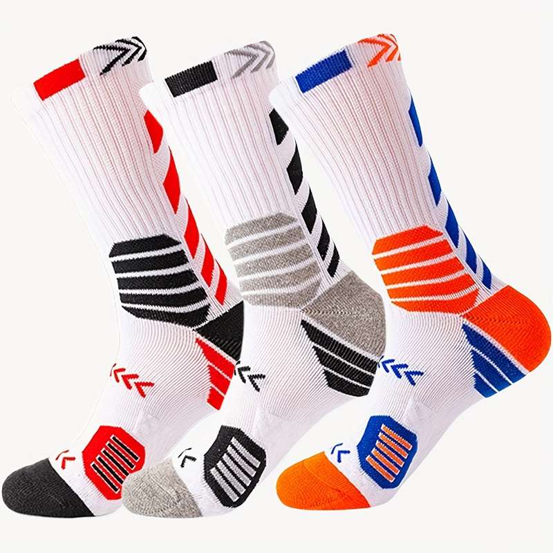 3 Pairs White High Elastic Socks