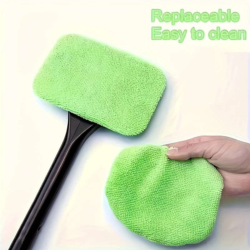 1pc Versatile Car Window Cleaning Brush Silicone Anti-Fog Windshield Interior Glass Duster