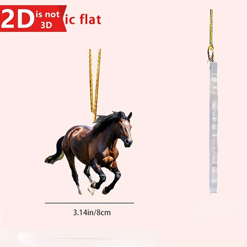 1pc 2D Flat Acrylic Flat Horse in Mid-Gallop Wall Art Vibrant Brown Stallion