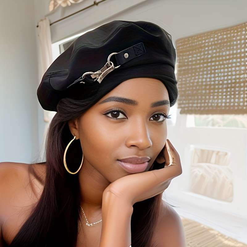 1pc Elegant Women's Beret Hat Classic Vintage French Style Plaid Top Military Cap Warm Winter
