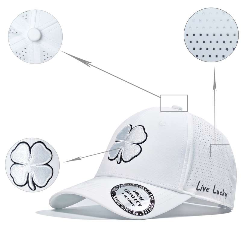 1pc Lucky Life Embroidered Four-Leaf Clover Baseball Cap 100% Polyester Sports Hat for Men and Wom