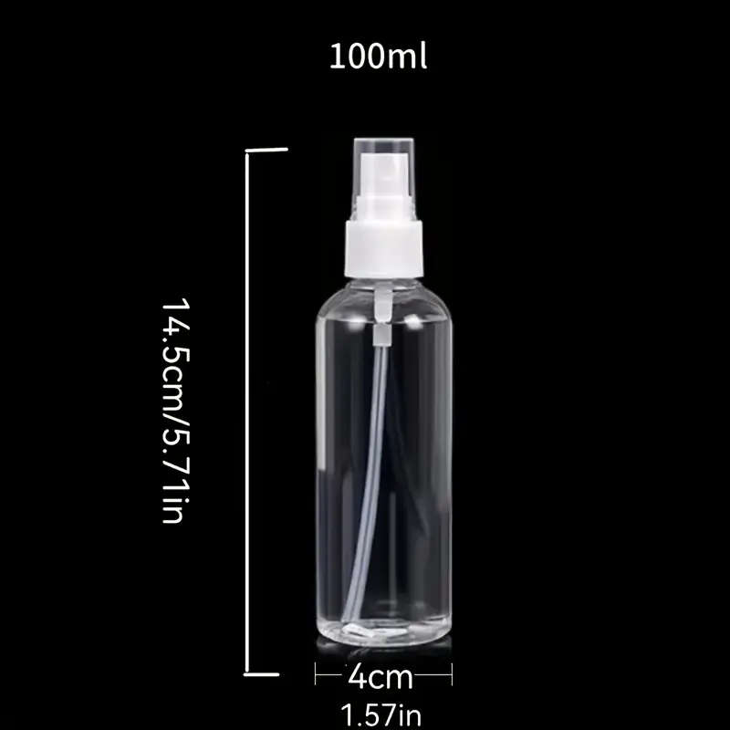 1pc 100ml Plastic Spray Bottle Unscented Refillable Portable Fine Mist Container for Alcohol Cosmeti