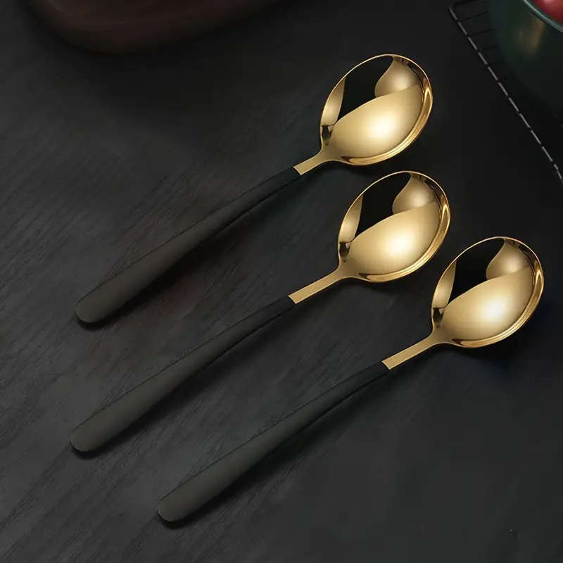 3 Pieces Stainless Steel Round Spoons