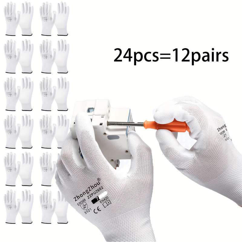 24Pcs Size XL Multi Purpose Work Gloves
