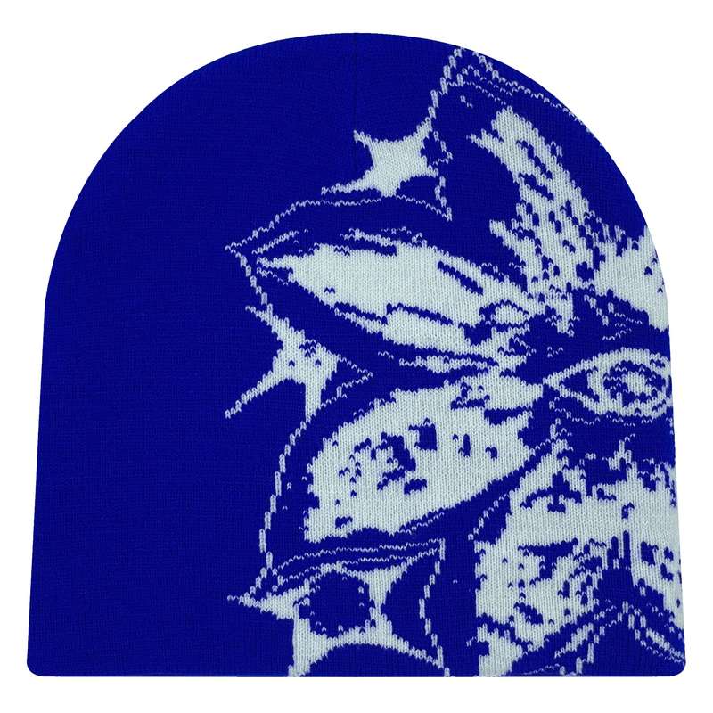 1pc Acrylic Knit Hat Skullies Beanies with Large Jacquard Pattern Unisex Street Style Beanie Ca