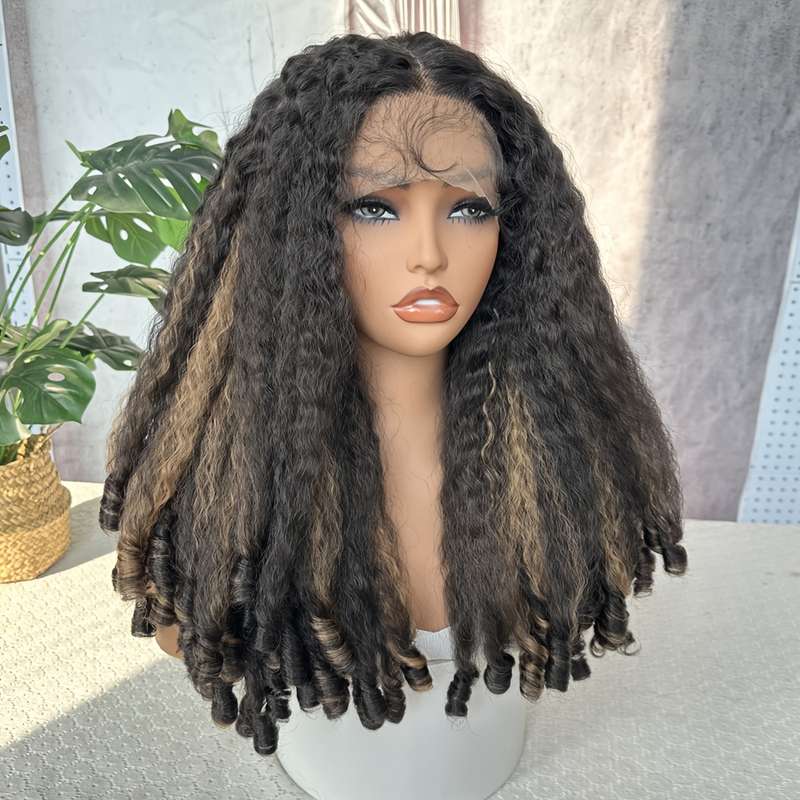 1Pc Black 55.88cm Fashion Design Wig