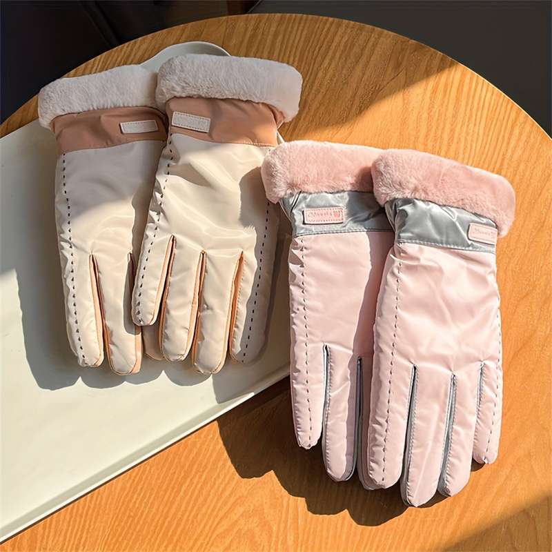 1 Pair Black Warm Gloves