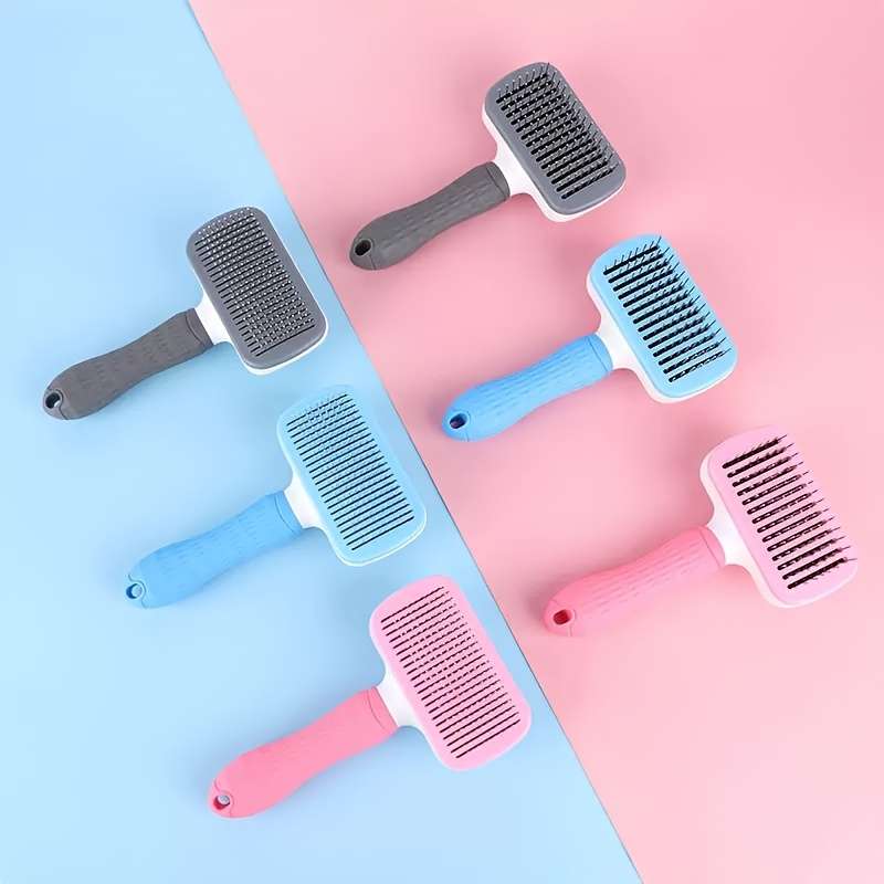 1pc Gray Brush Pet Comb