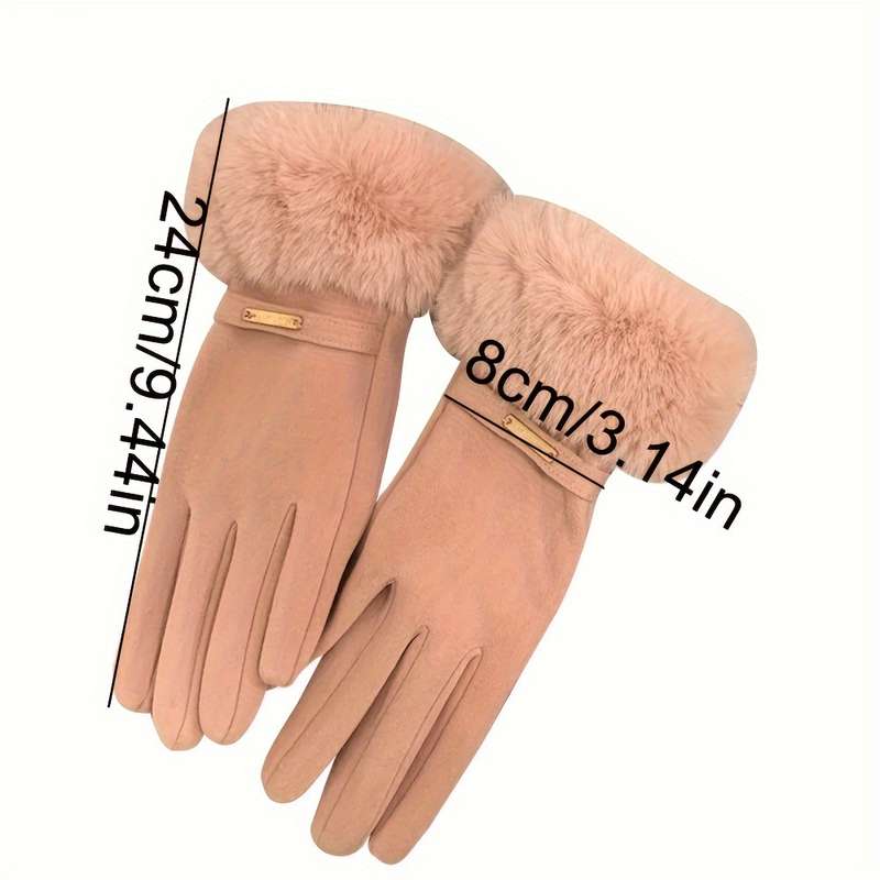 1 Pair Grey Winter Touchscreen Gloves