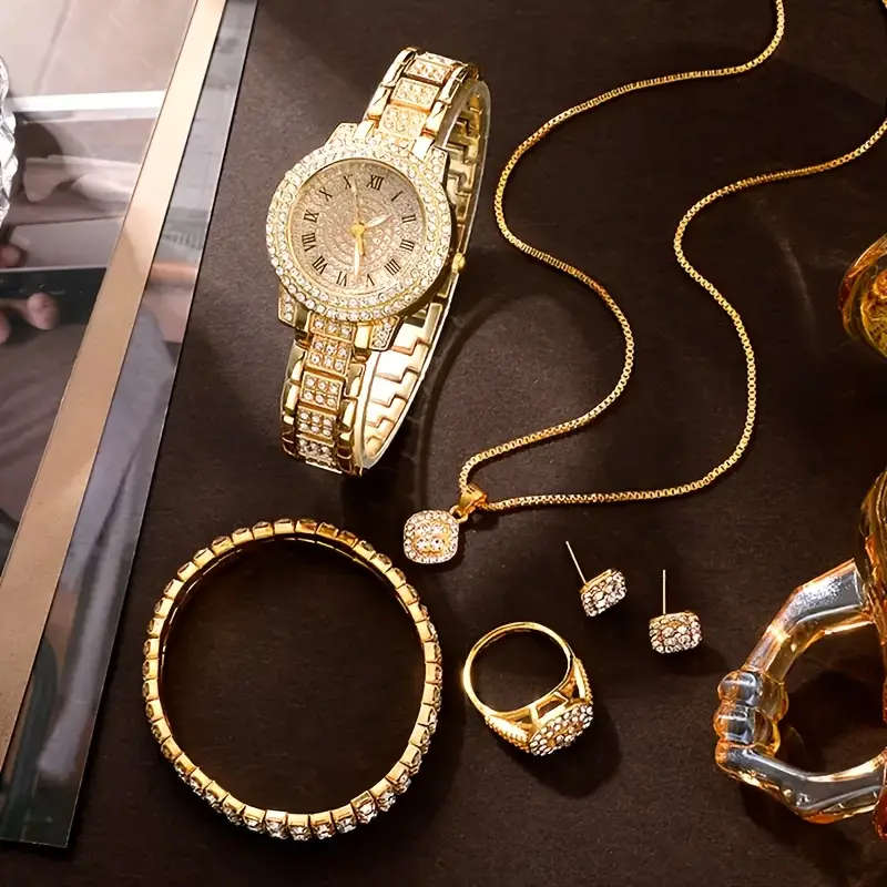 6 Piece Accessory Set - Quartz Women's Watch and Jewelry Set