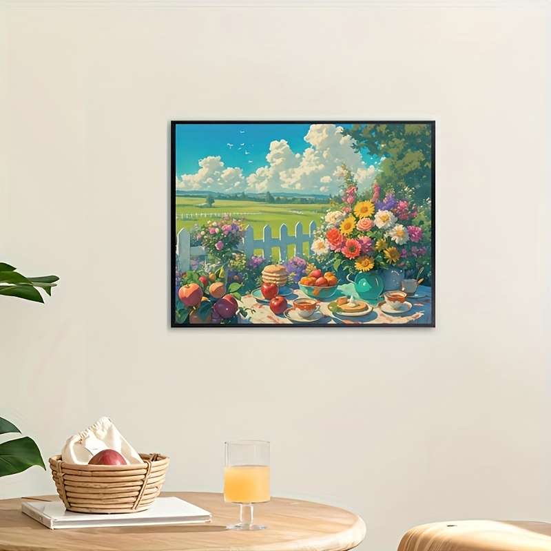 1000pcs Floral Tea Party Jigsaw Puzzle Vintage Botanical Tableau with Hand-Painted