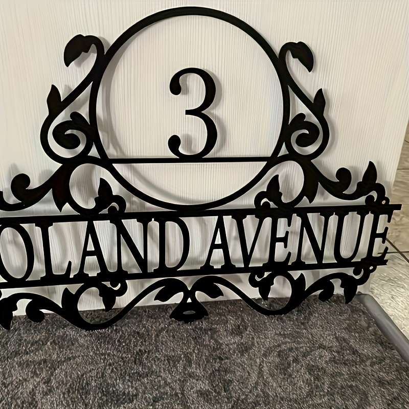 [Wallmounted Sign] Custom Metal Door Sign with Elegant ScrollworkPersonalized Wall-Mounted Addres