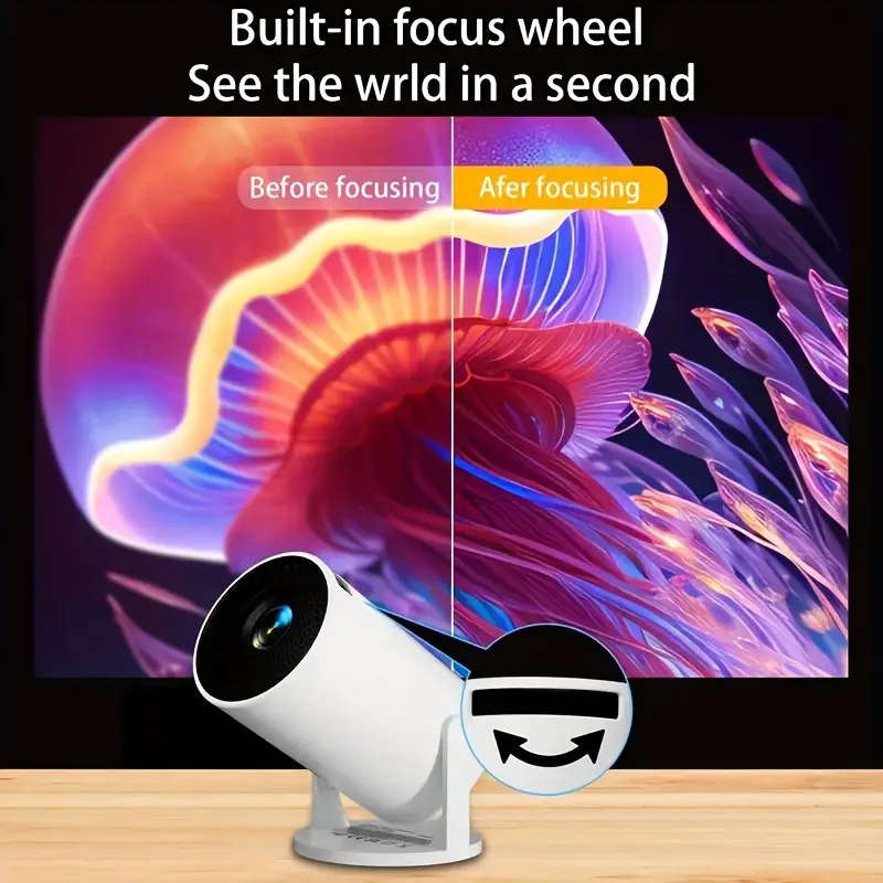 Compact Mini Projector with 180° Adjustable Projection