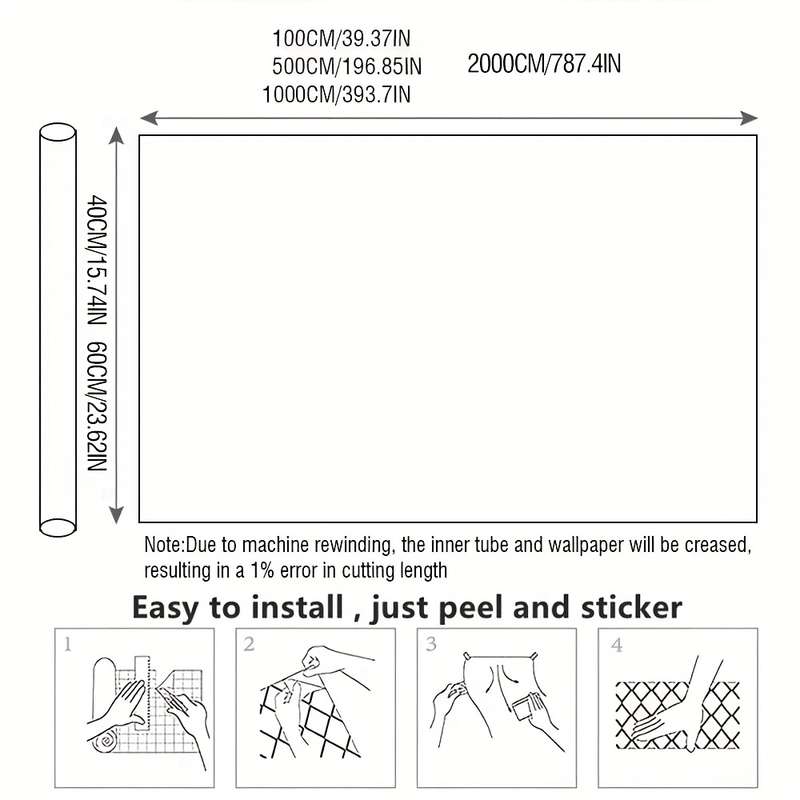 1PC Wall Stickers1000cmx60cm 393.70inx23.62in