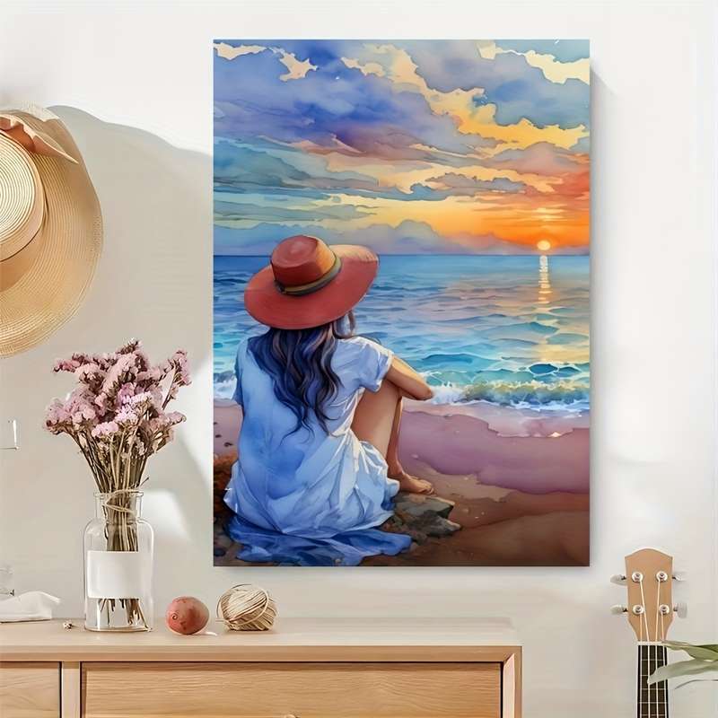 1000pcs Scenic Sunset Beach Puzzle High-Quality Durable Paper Portable Rectangle Ji