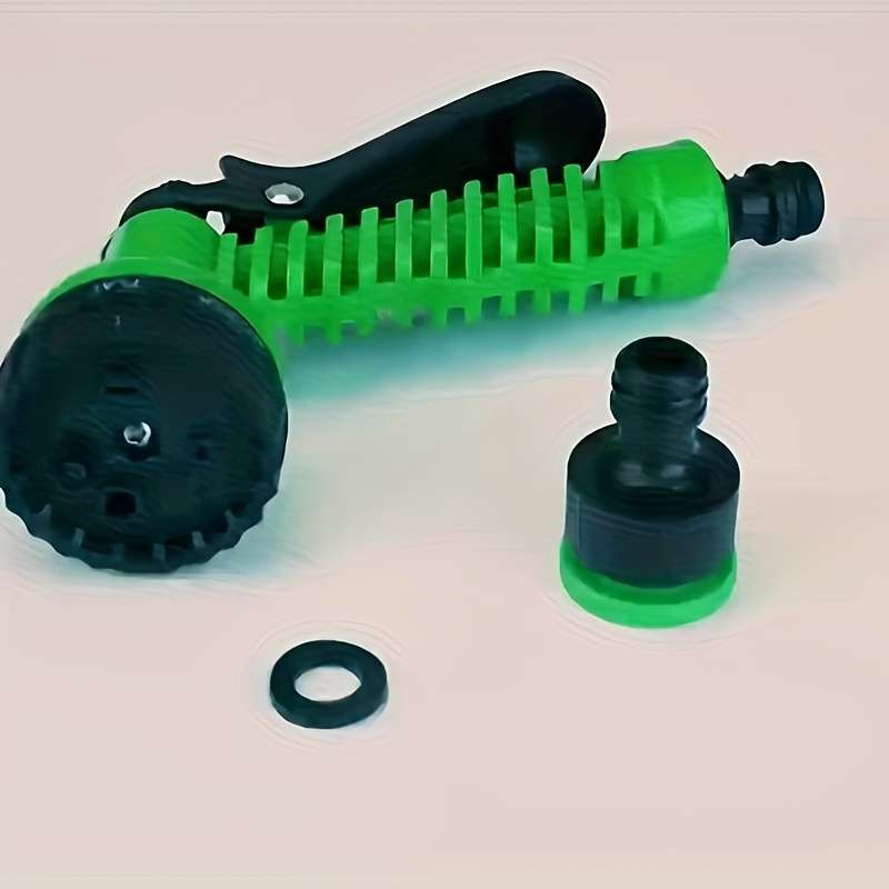 1Pc Green Adjustable 3X Retractable Rubber Hose High Pressure Spray Gun