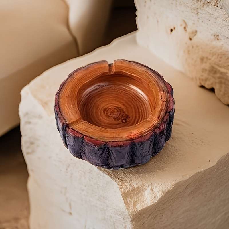 1pc A Solid Wood Ashtray.
