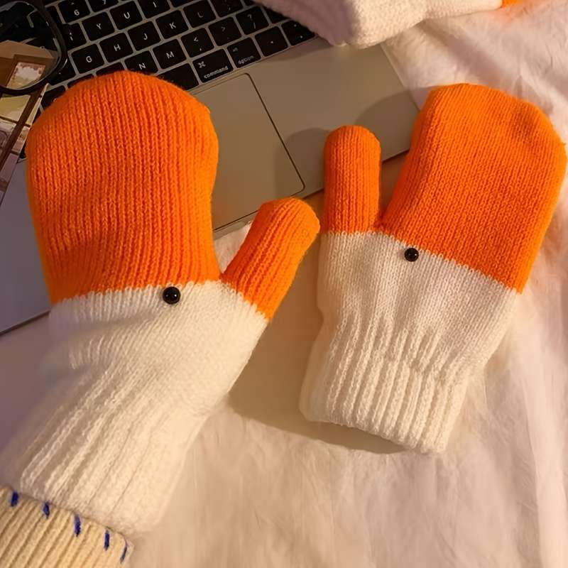 1 Pair Classic Swan Warm Gloves
