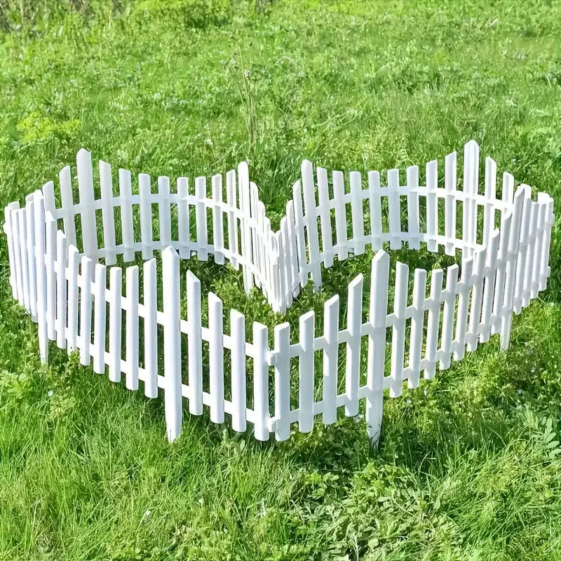 10 Pieces White Plastic Garden Fence Posts