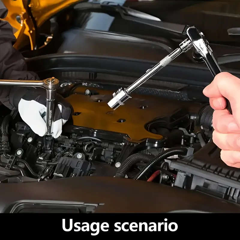 32pcs 1/2" Drive Ratchet Wrench and Socket Set, Durable Chrome Vanadium Steel, with Toolbox, for Aut