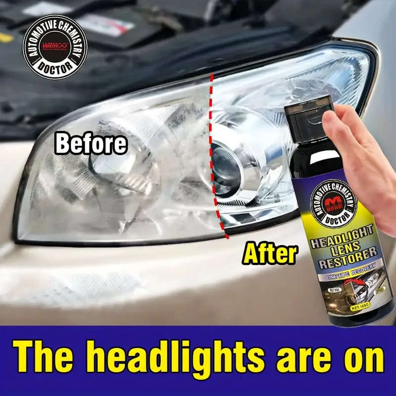 Car Headlight Restoration Cream Brightens Cleans Yellowed Lamps for Enhanced Visibility