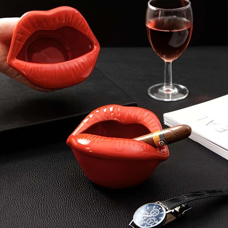 1pc lip desktop ashtray resin crafts storage box creative resin ashtray for boyfriends and h