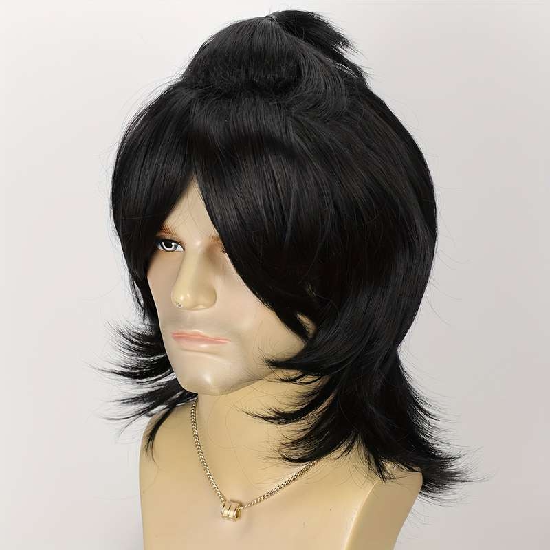 1Pc Black 35.56cm Fashion Design Wig