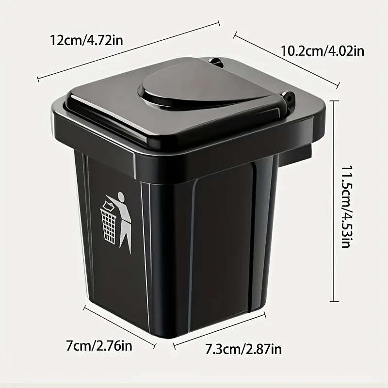 1pc LDQ Stainless Steel Wall-Mounted Ashtray with Red Lid No Drilling Required Modern Square Design